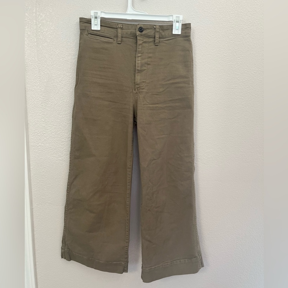 Madewell Emmet Wide Leg Crop Pants - Size 27 Women’s Khaki Color